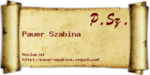 Pauer Szabina névjegykártya